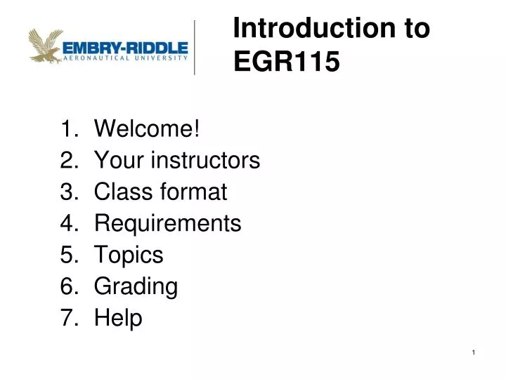 introduction to egr115