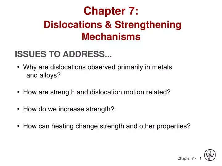 chapter 7 dislocations strengthening mechanisms