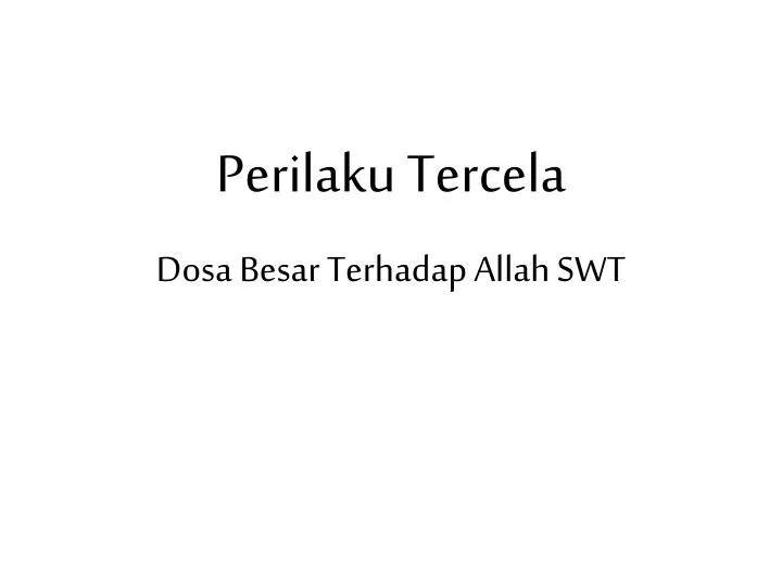 perilaku tercela