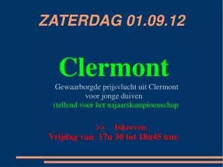zaterdag 01 09 12