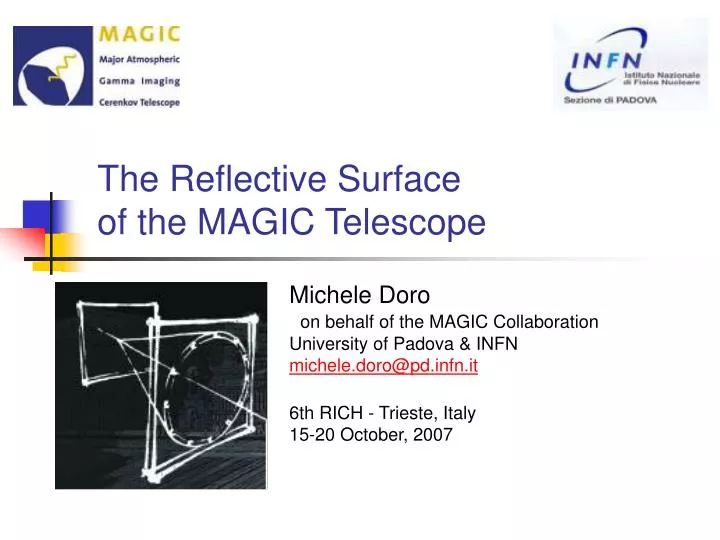the reflective surface of the magic telescope
