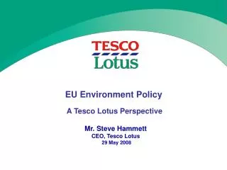EU Environment Policy A Tesco Lotus Perspective