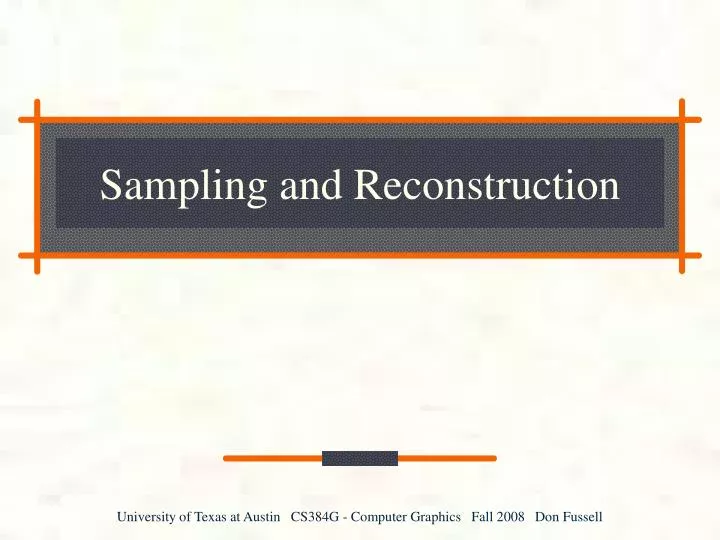 sampling and reconstruction