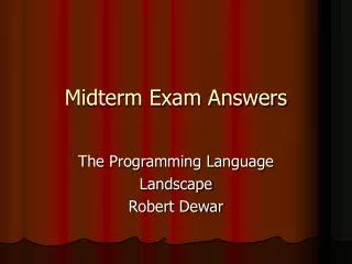 Midterm Exam Answers
