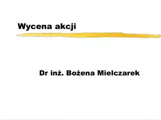 wycena akcji