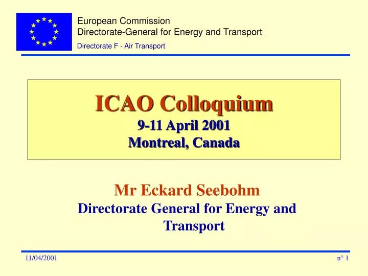 icao colloquium 9 11 april 2001 montreal canada