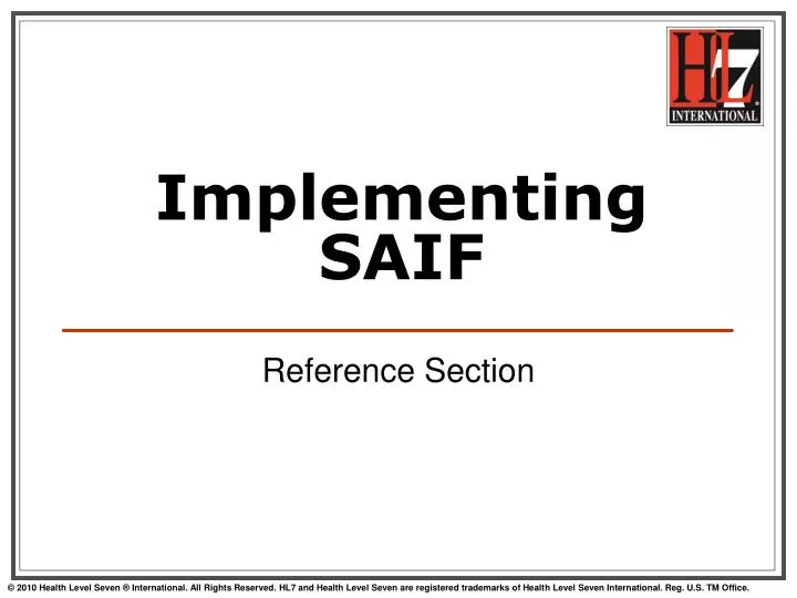 implementing saif