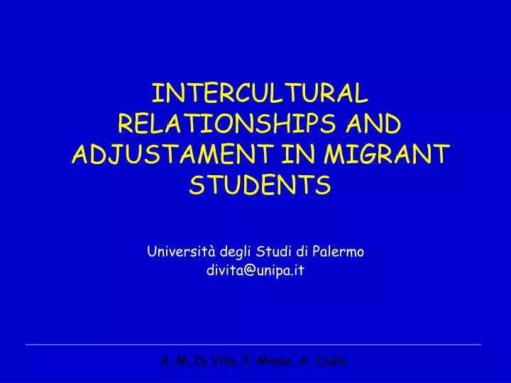intercultural relationships and adjustament in migrant students