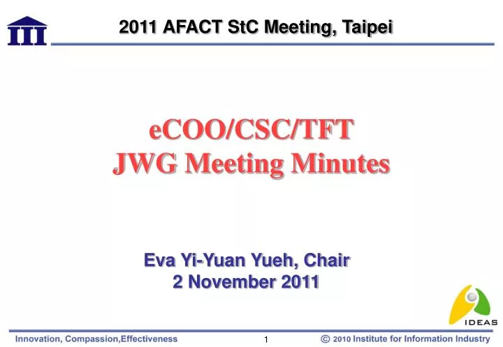 ecoo csc tft jwg meeting minutes