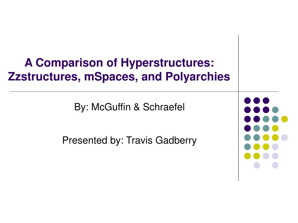 PPT - Exploring Hyperstructures: A Comparison of Multitrees ...