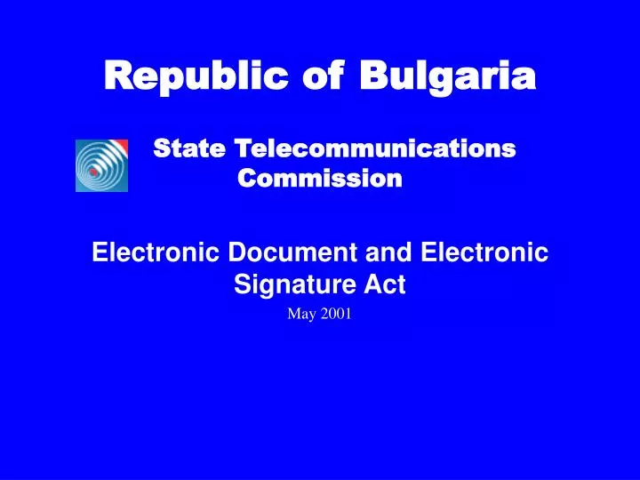 state telecommunications commission electronic document and electronic signature act may 2001