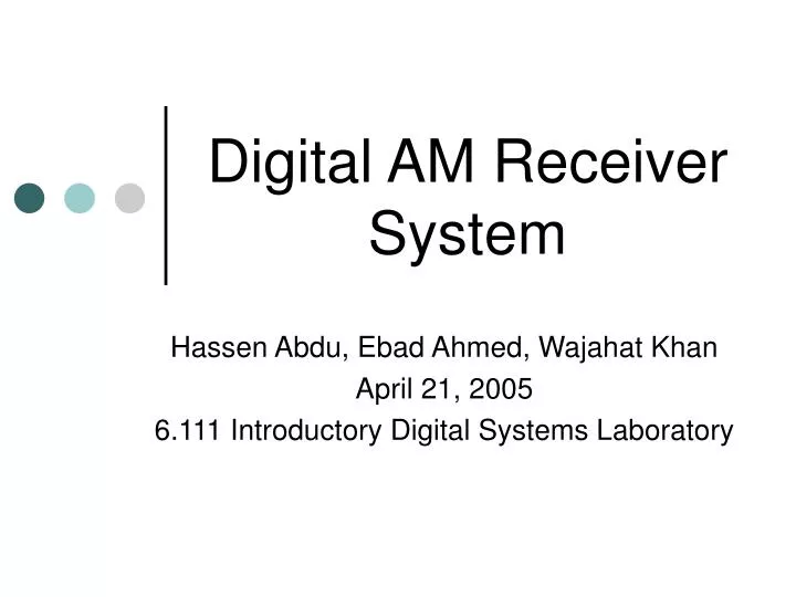 digital am receiver system
