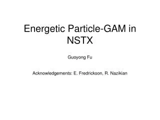 Energetic Particle-GAM in NSTX