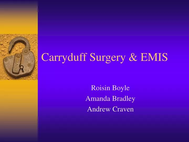 carryduff surgery emis