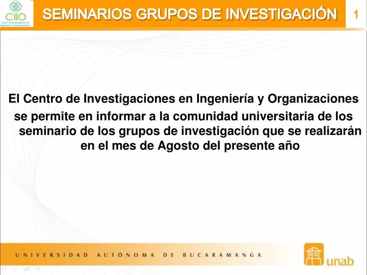seminarios grupos de investigaci n