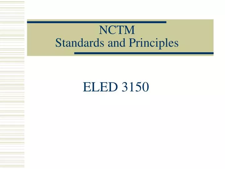 nctm standards and principles