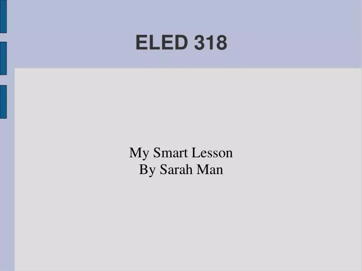 my smart lesson by sarah man