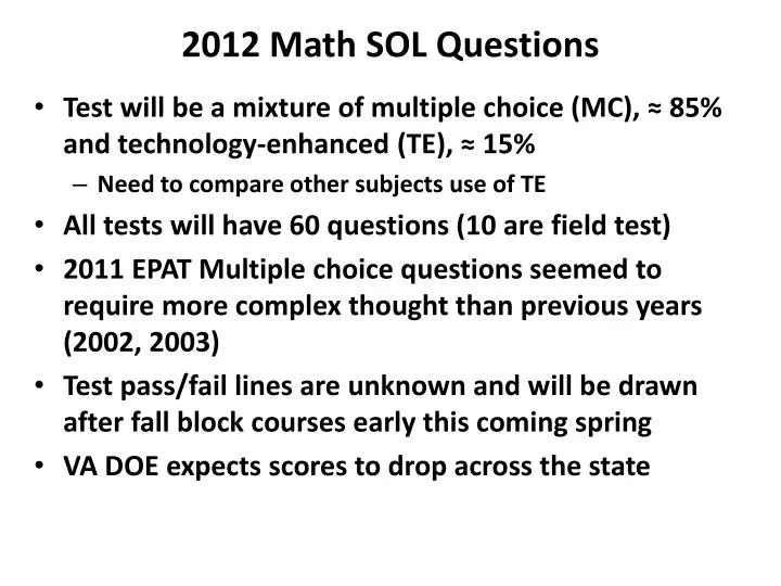 2012 math sol questions