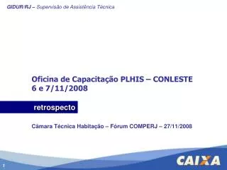 oficina de capacita o plhis conleste 6 e 7 11 2008 c mara t cnica habita o f rum comperj 27 11 2008