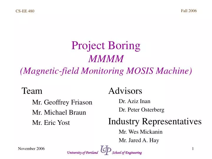 project boring mmmm magnetic field monitoring mosis machine