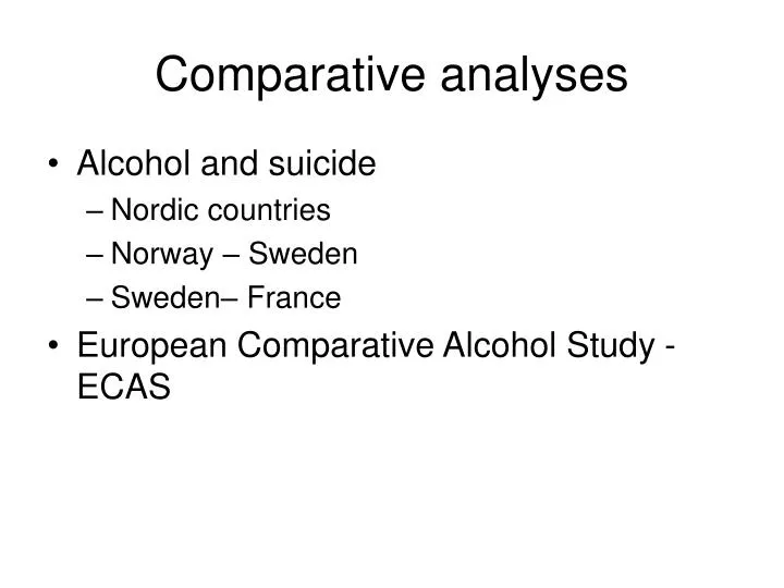 comparative analyses
