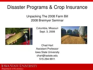 Disaster Programs &amp; Crop Insurance