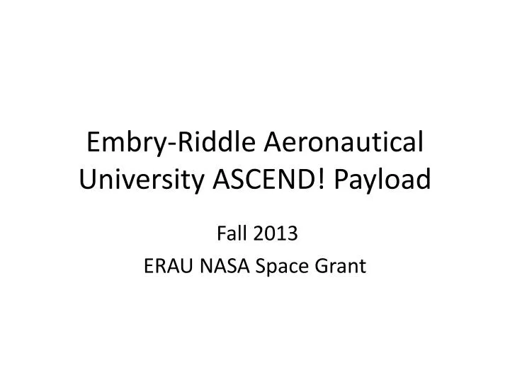 embry riddle aeronautical university ascend payload