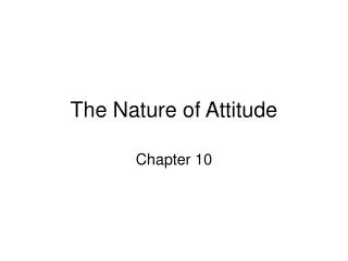 The Nature of Attitude