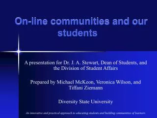 On-line communities and our students