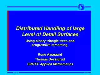 Distributed Handling of large Level of Detail Surfaces