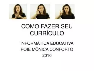como fazer seu curr culo