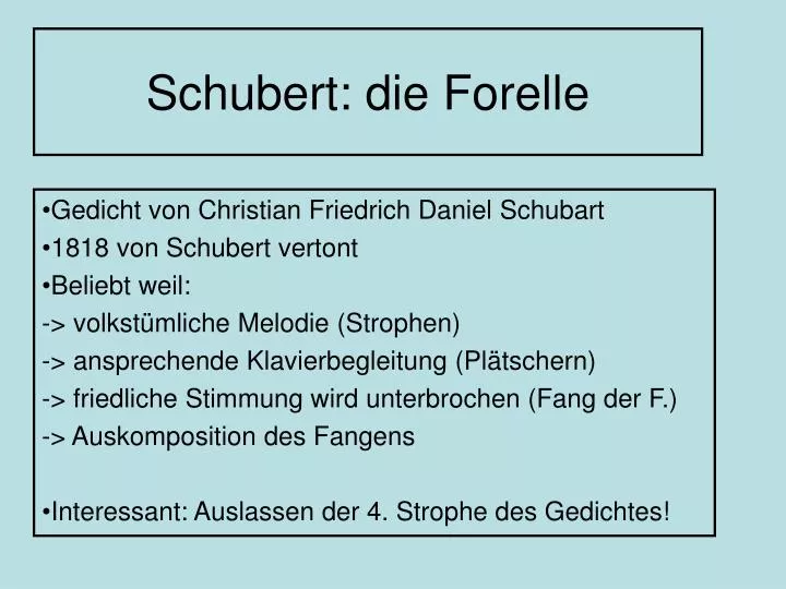 schubert die forelle