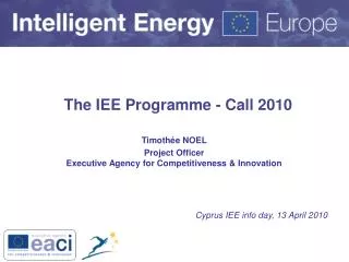 The IEE Programme - Call 2010