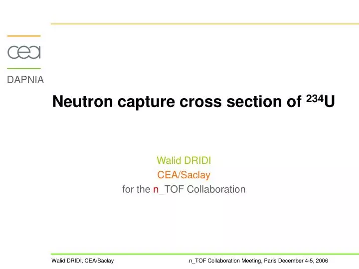 neutron capture cross section of 234 u