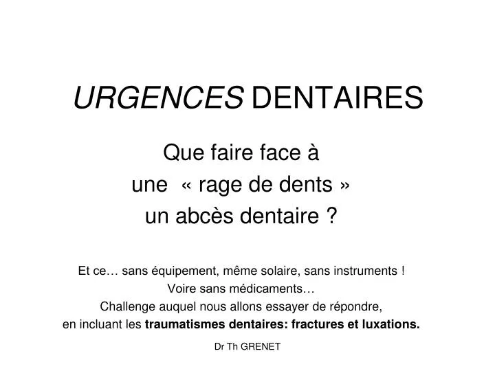 urgences dentaires