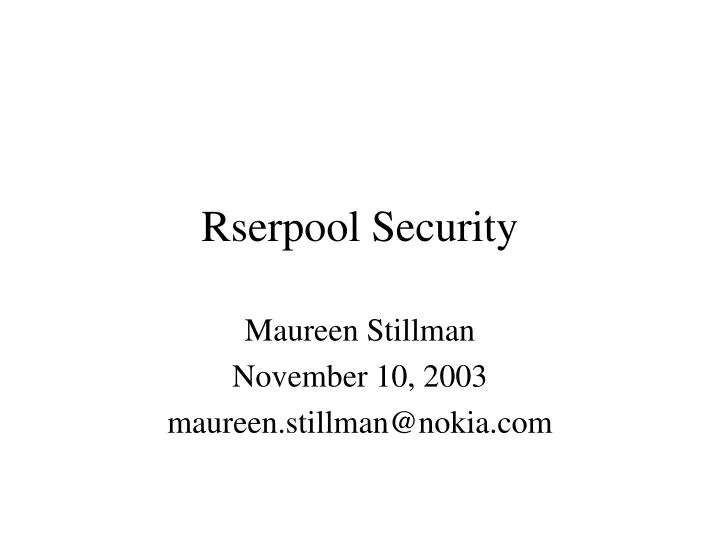 rserpool security