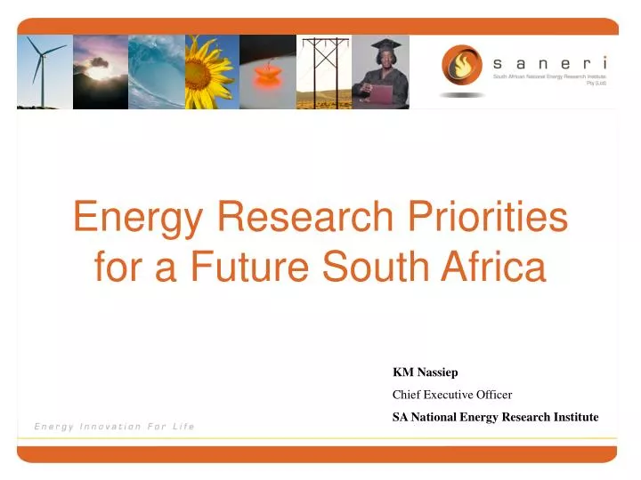 energy research priorities for a future south africa