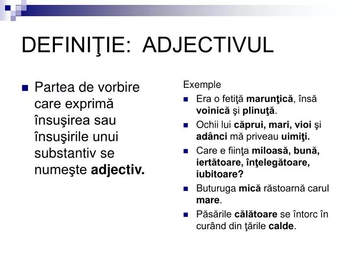 defini ie adjectivul