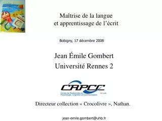 ma trise de la langue et apprentissage de l crit