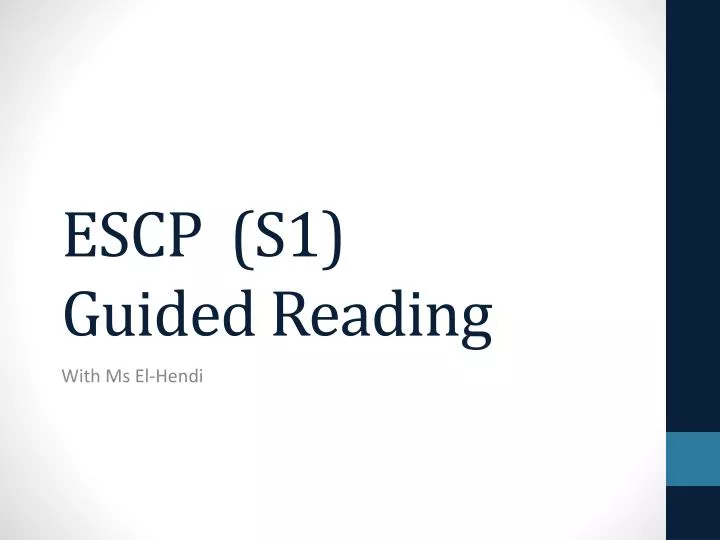 escp s1 guided reading