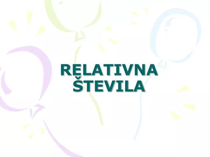 relativna tevila