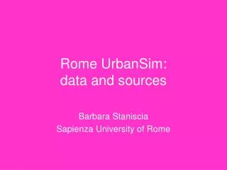 Rome UrbanSim: data and sources