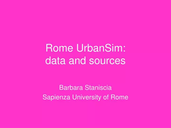 rome urbansim data and sources