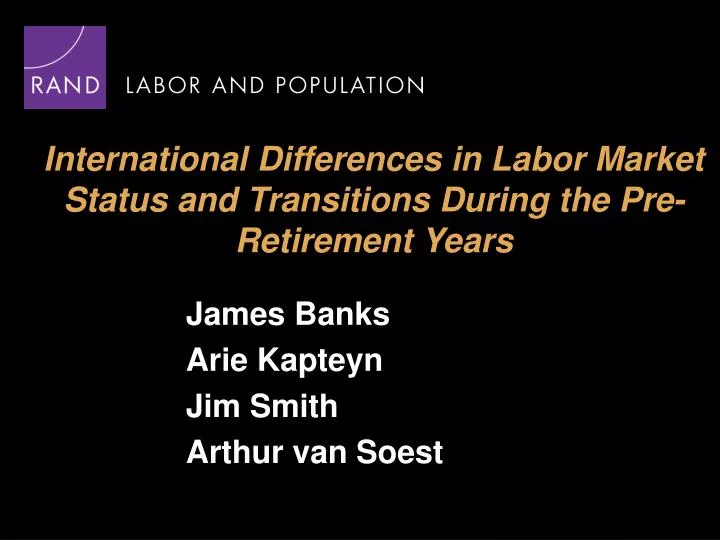 international differences in labor market status and transitions during the pre retirement years