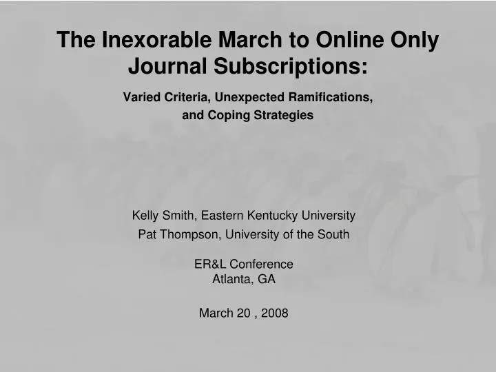 the inexorable march to online only journal subscriptions