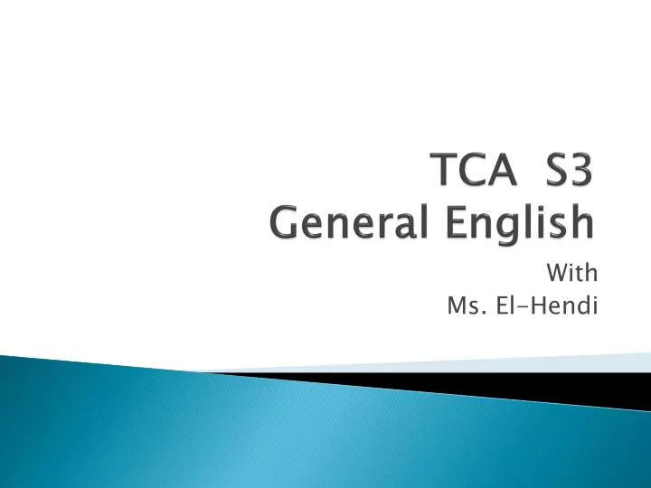 tca s3 general english