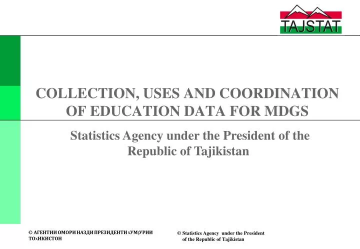 collection uses and coordination of education data for mdgs