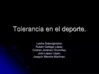 tolerancia en el deporte