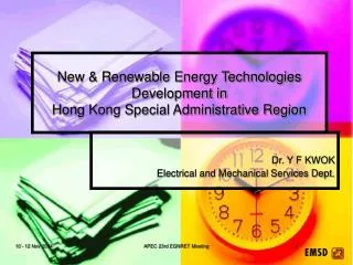 New &amp; Renewable Energy Technologies Development in Hong Kong Special Administrative Region