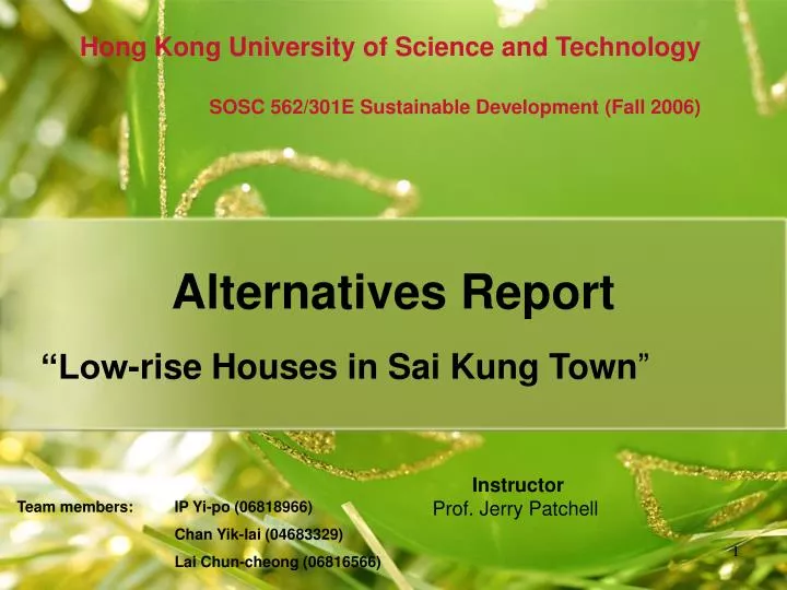 alternatives report